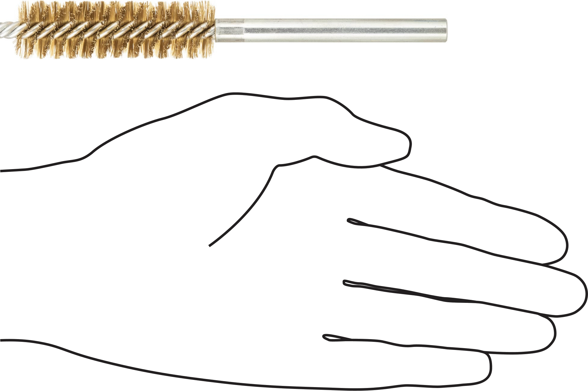 Boru Fırçası, Çizilmeye Dayanıklı, 5/16" Yuvarlak Şaft, 3/4“ Çap x 2-1/2” Uzunluk