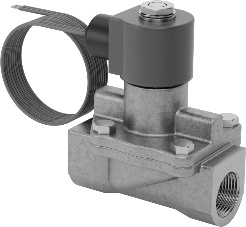 Buhar için Solenoid Açma/Kapama Vanası, Pirinç Gövde, Normalde Açık, 24V AC, 3/4 NPT Dişi, 7 Cv