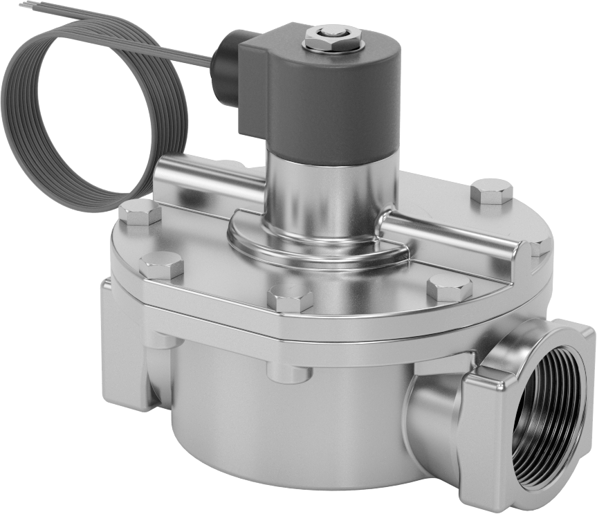 Buhar için Solenoid Açma/Kapama Vanası, 316 Paslanmaz Çelik Gövde, Normalde Kapalı, 120V AC, 1-1/2 NPT Dişi