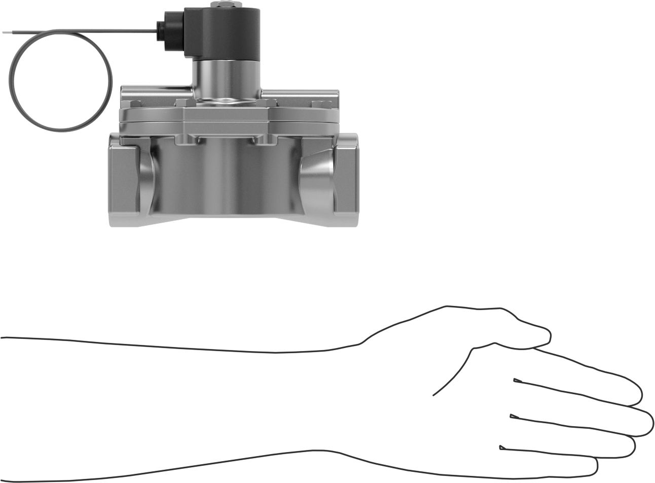 Buhar için Solenoid Açma/Kapama Vanası, 316 Paslanmaz Çelik Gövde, Normalde Kapalı, 120V AC, 1-1/2 NPT Dişi