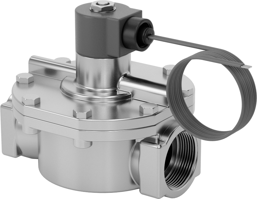 Buhar için Solenoid Açma/Kapama Vanası, 316 Paslanmaz Çelik Gövde, Normalde Kapalı, 120V AC, 1-1/2 NPT Dişi