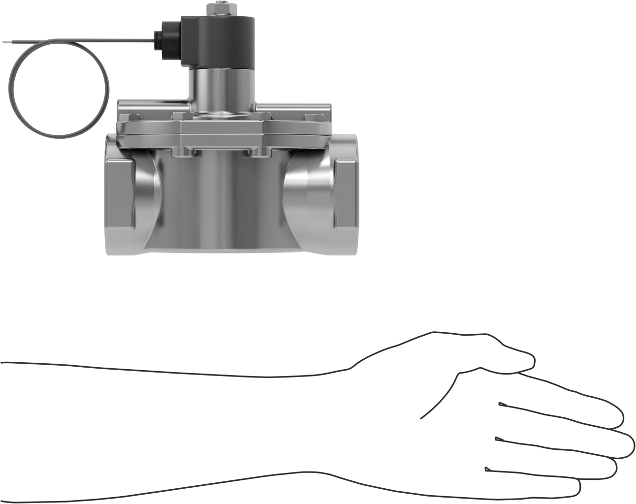 Buhar için Solenoid Açma/Kapama Vanası, 316 Paslanmaz Çelik Gövde, Normalde Kapalı, 120V AC, 2 NPT Dişi