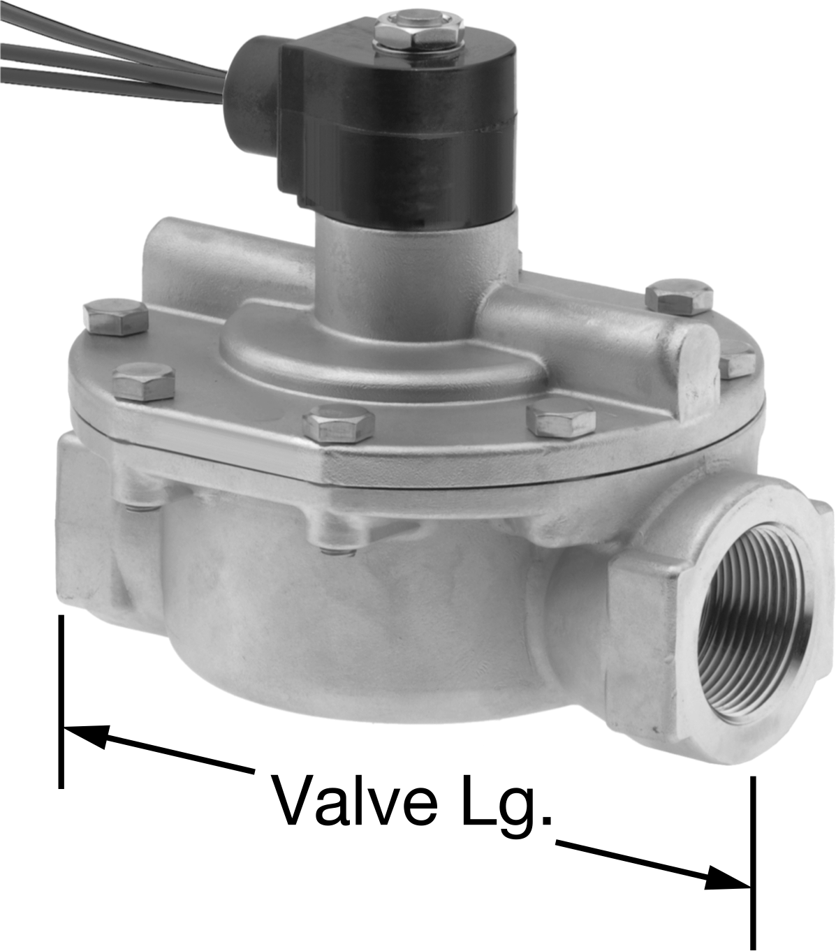 Buhar için Solenoid Açma/Kapama Vanası, 316 Paslanmaz Çelik Gövde, Normalde Kapalı, 120V AC, 1-1/4 NPT Dişi