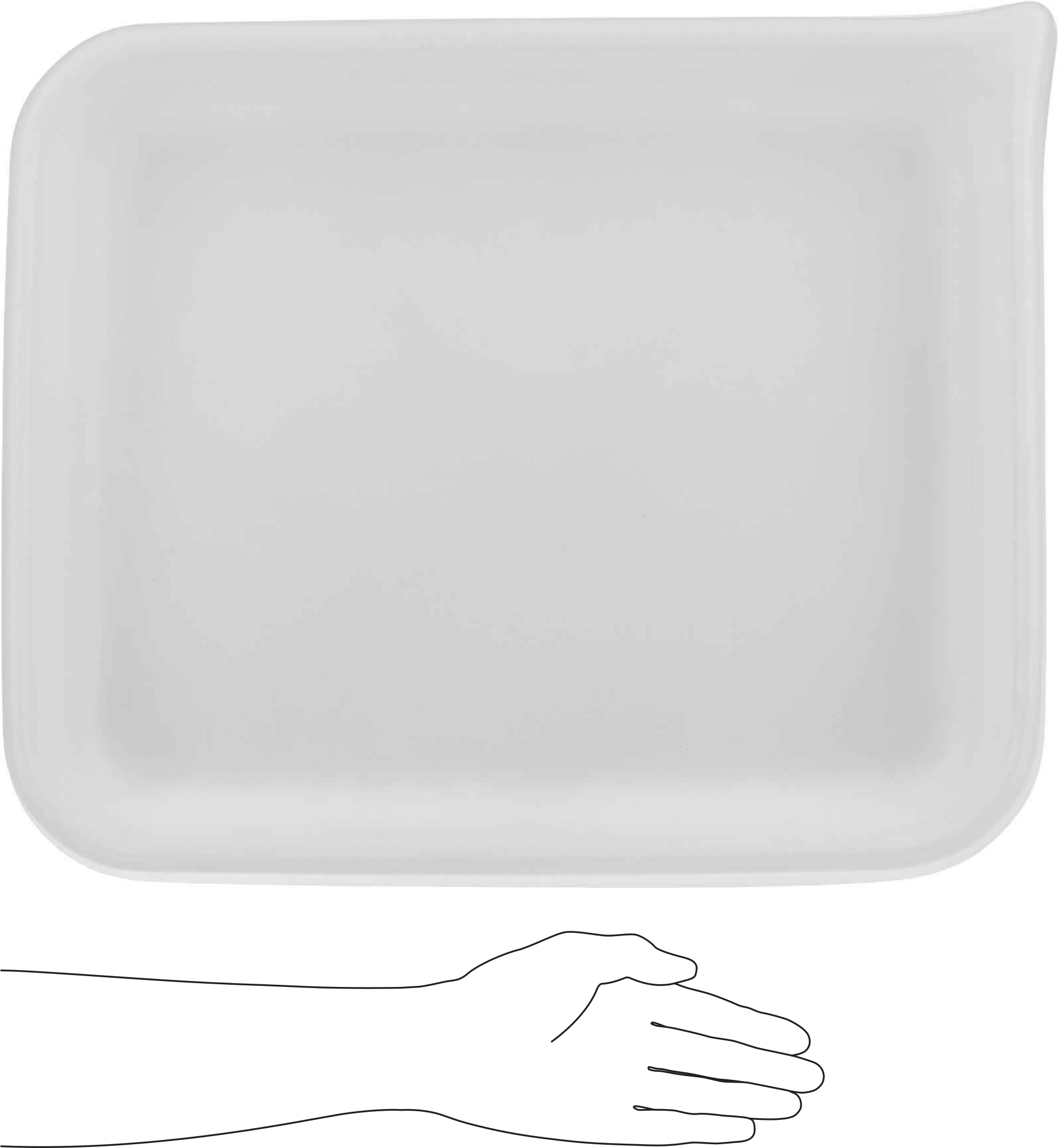 Polietilen Tava, 13-1/4" Uzunluk, 11-1/4" Genişlik, 1-7/8" Yükseklik