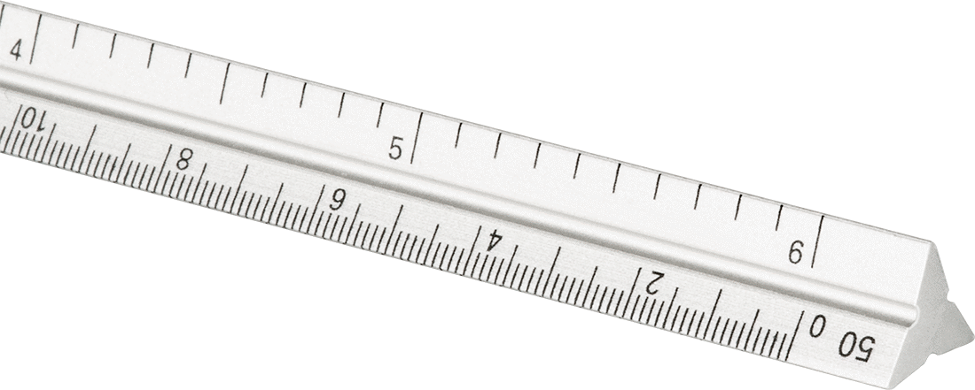 Cep Çizim Cetveli, Inches, Mühendis Ölçeği