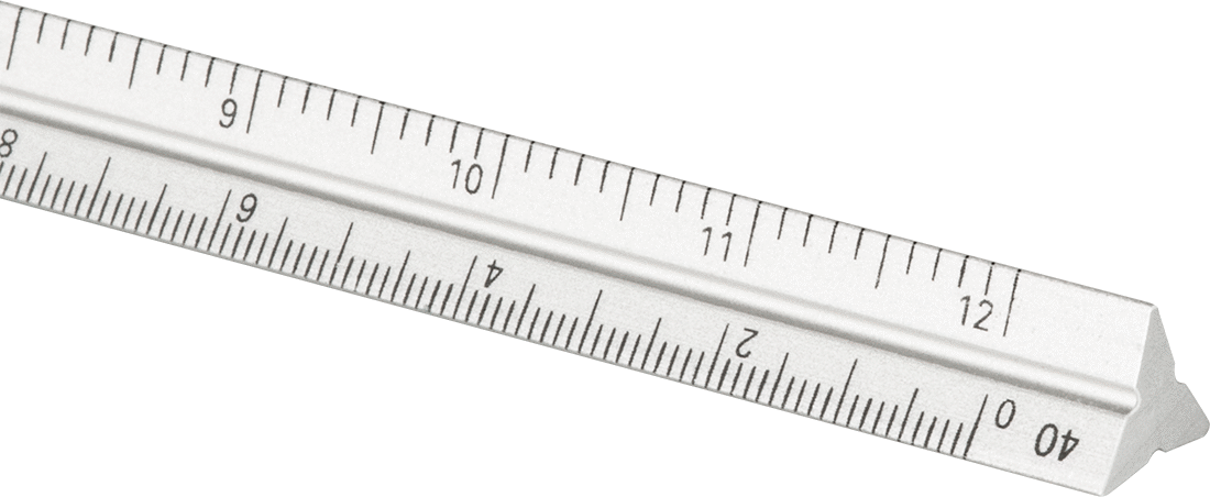 Cep Çizim Cetveli, Inches, Mühendis Ölçeği