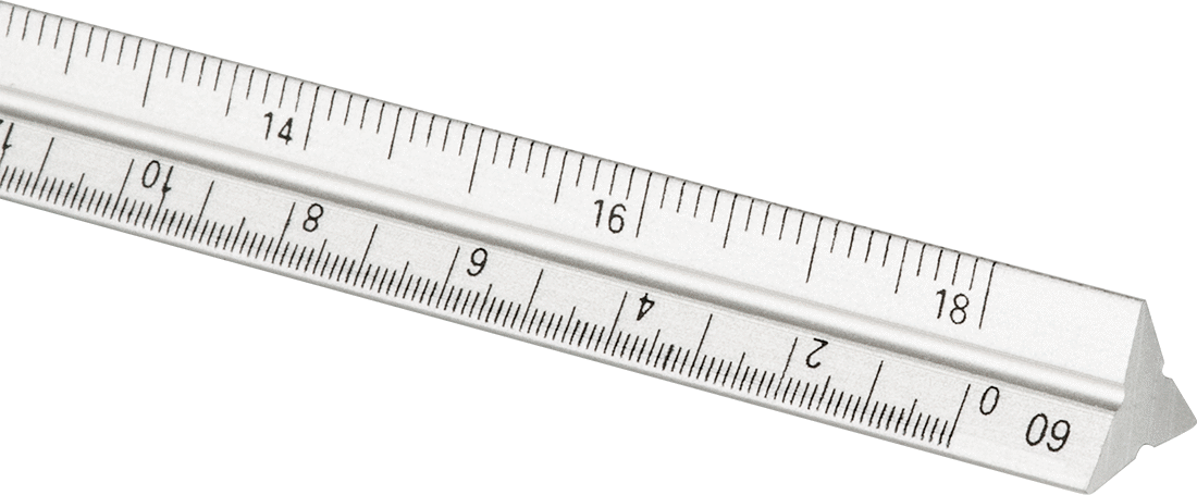 Cep Çizim Cetveli, Inches, Mühendis Ölçeği