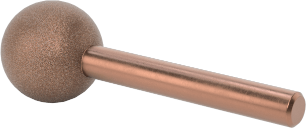 Metalsiz Malzemeler için Taşlama Ucu, 1/8" Şaft Çapı, 13/32" Çaplı Yuvarlak Baş, 80 Kum