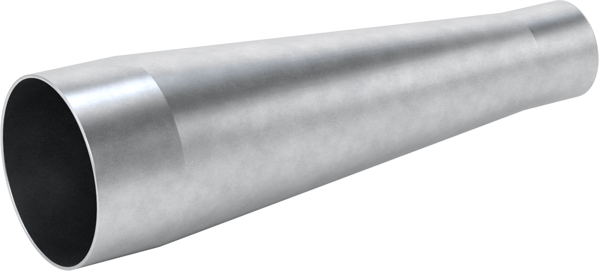 Çelik Boru için Vakum Bağlantı Parçası, 4“ x 2-1/8” Boru Dış Çapı için Düz Redüktör, Galvanizli Çelik