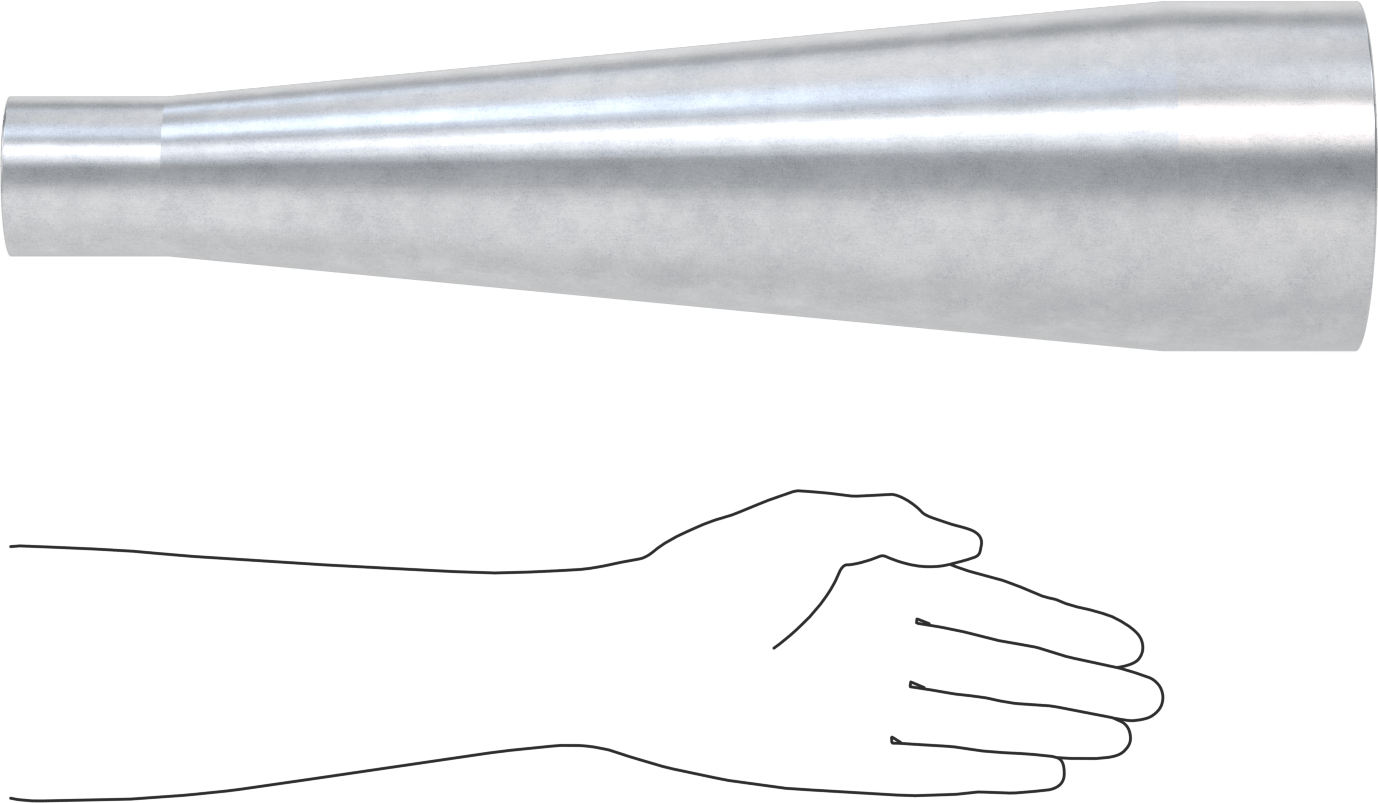 Çelik Boru için Vakum Bağlantı Parçası, 5“ x 2-1/8” Dış Çaplı Boru için Düz Redüktör, Galvanizli Çelik