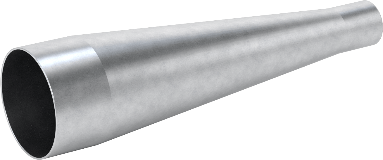 Çelik Boru için Vakum Bağlantı Parçası, 5“ x 2-1/8” Dış Çaplı Boru için Düz Redüktör, Galvanizli Çelik