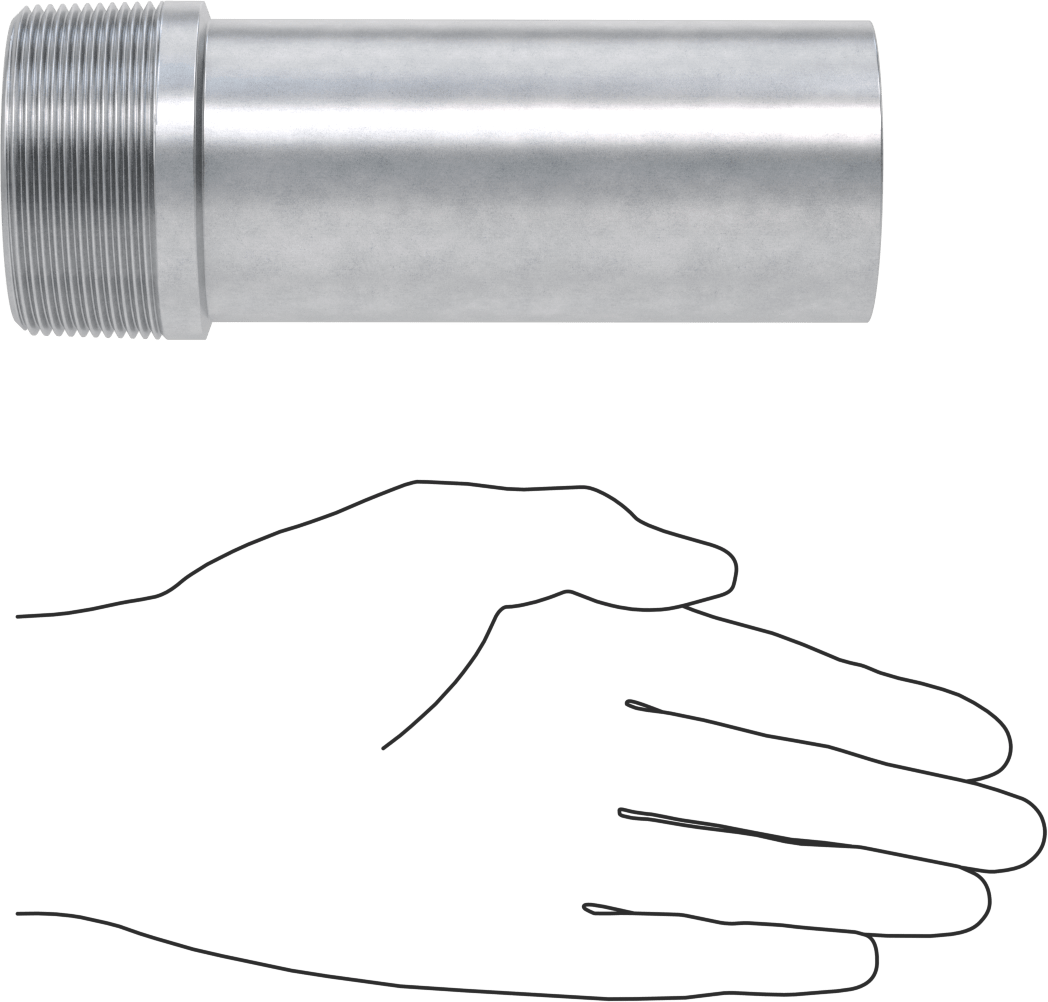 Çelik Boru için Vakum Bağlantı Parçası, 2-1/8" boru dış çapı x 2 NPT erkek için adaptör, Galvanizli Çelik