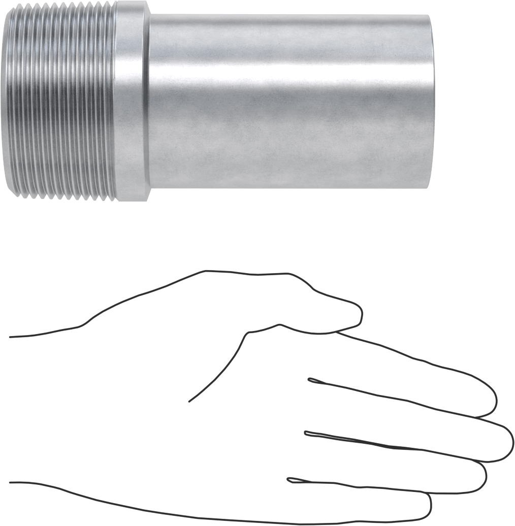 Çelik Boru için Vakum Bağlantı Parçası, 2-1/2" boru x 2-1/2 NPT erkek için adaptör, Galvanizli Çelik