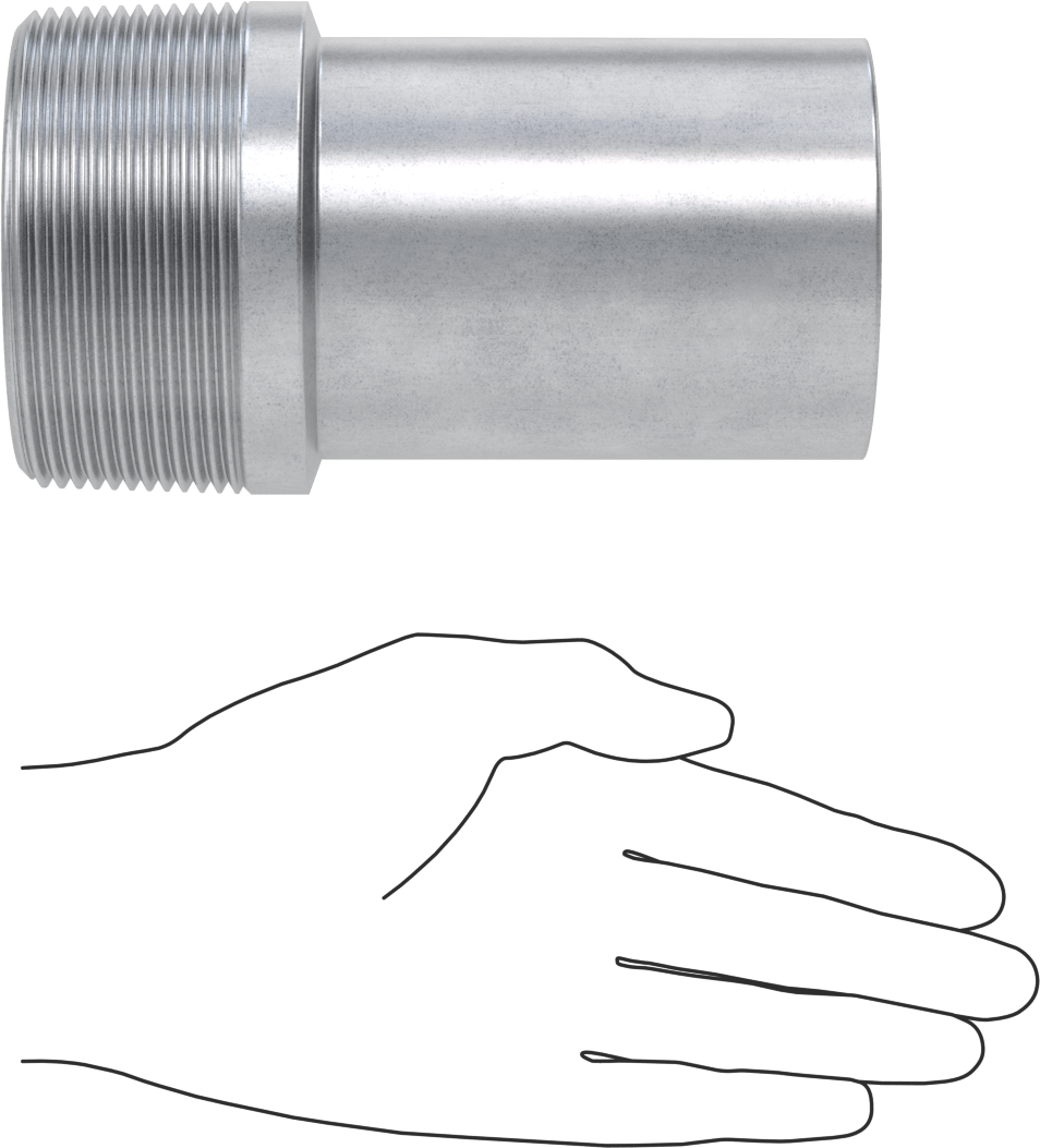 Çelik Boru için Vakum Bağlantı Parçası, 3" Boru Dış Çapı x 3 NPT Erkek için Adaptör, Galvanizli Çelik