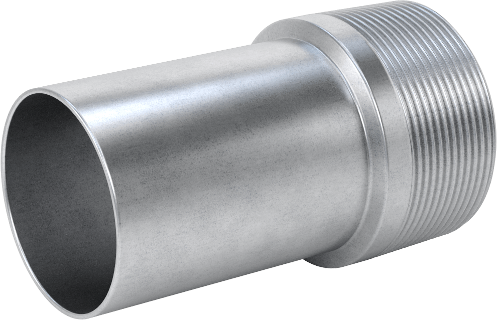 Çelik Boru için Vakum Bağlantı Parçası, 3" Boru Dış Çapı x 3 NPT Erkek için Adaptör, Galvanizli Çelik