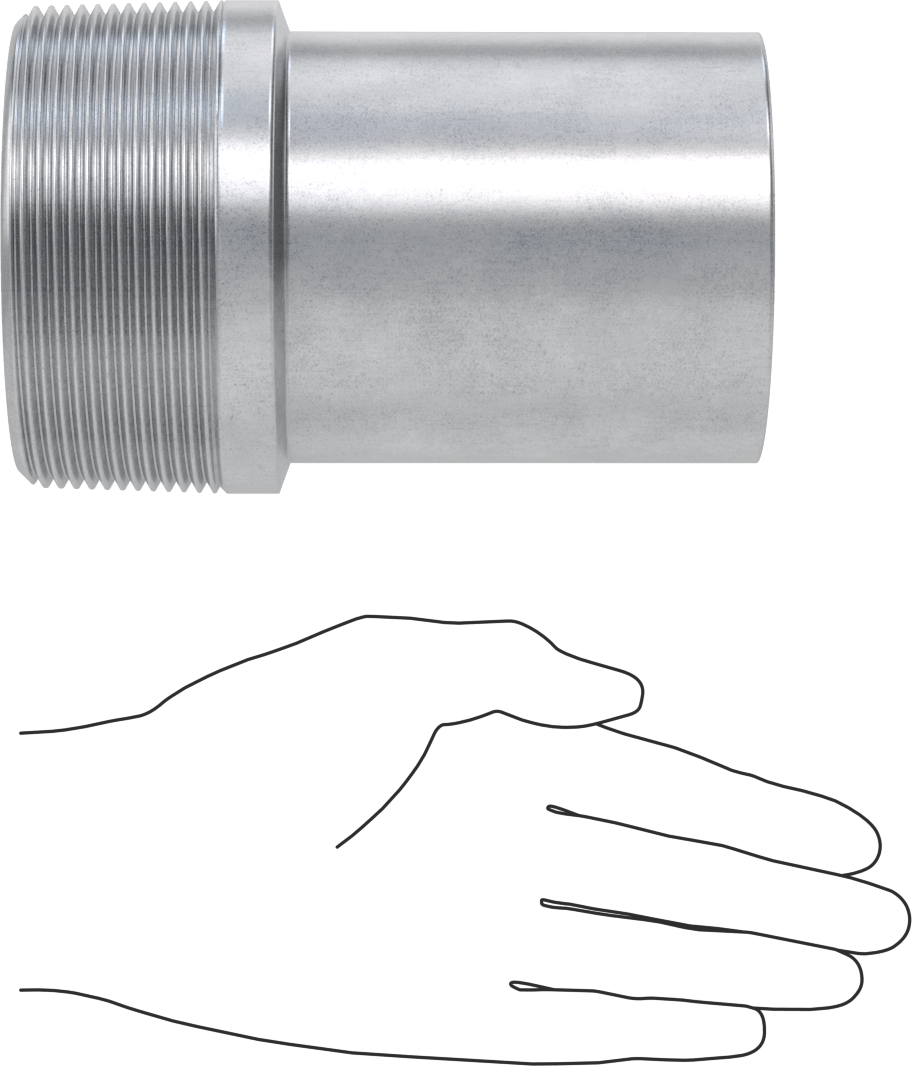 Çelik Boru için Vakum Bağlantı Parçası, 3-1/2" Boru x 3-1/2 NPT Erkek için adaptör, Galvanizli Çelik