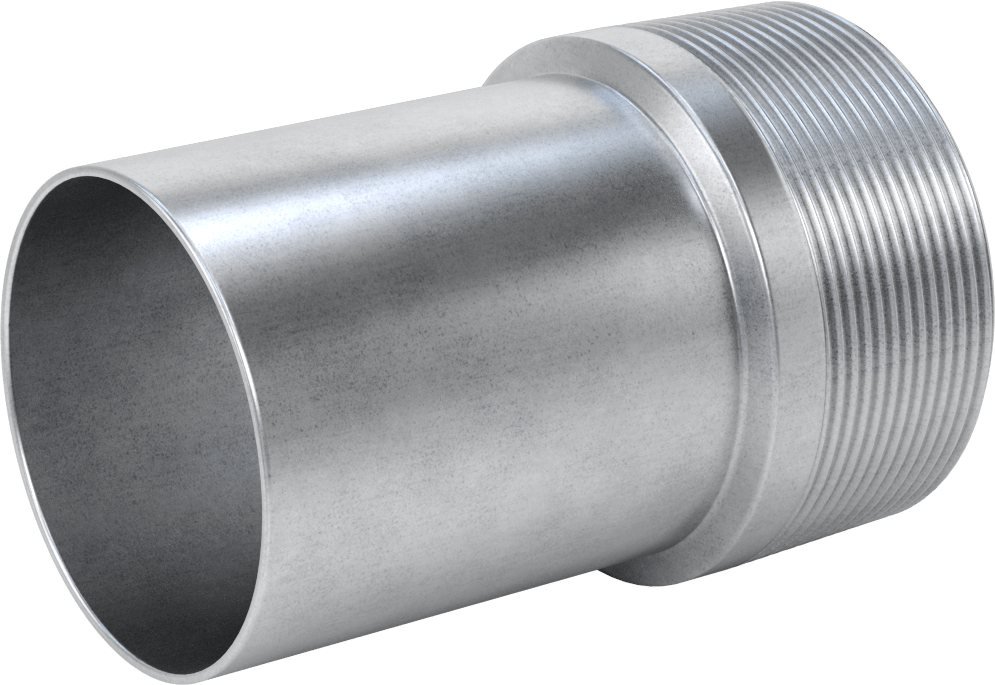 Çelik Boru için Vakum Bağlantı Parçası, 3-1/2" Boru x 3-1/2 NPT Erkek için adaptör, Galvanizli Çelik