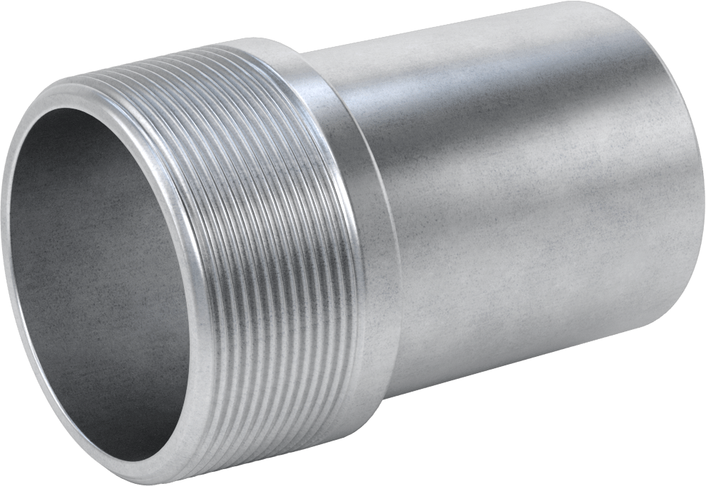 Çelik Boru için Vakum Bağlantı Parçası, 3-1/2" Boru x 3-1/2 NPT Erkek için adaptör, Galvanizli Çelik