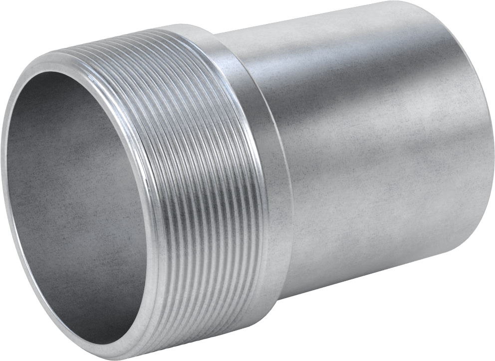 Çelik Boru için Vakum Bağlantı Parçası, 4" Boru Dış Çapı x 4 NPT Erkek Adaptör, Galvanizli Çelik