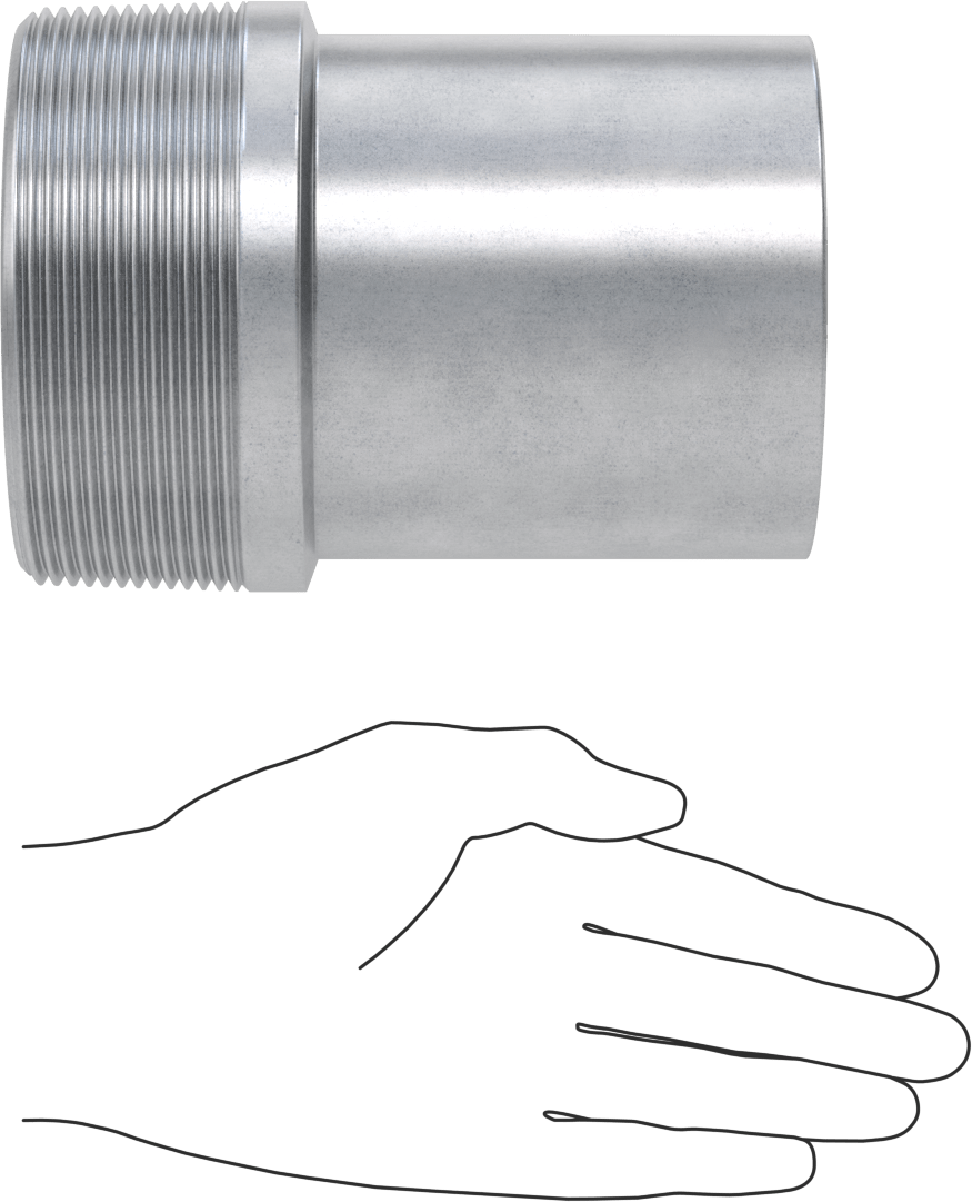 Çelik Boru için Vakum Bağlantı Parçası, 4" Boru Dış Çapı x 4 NPT Erkek Adaptör, Galvanizli Çelik