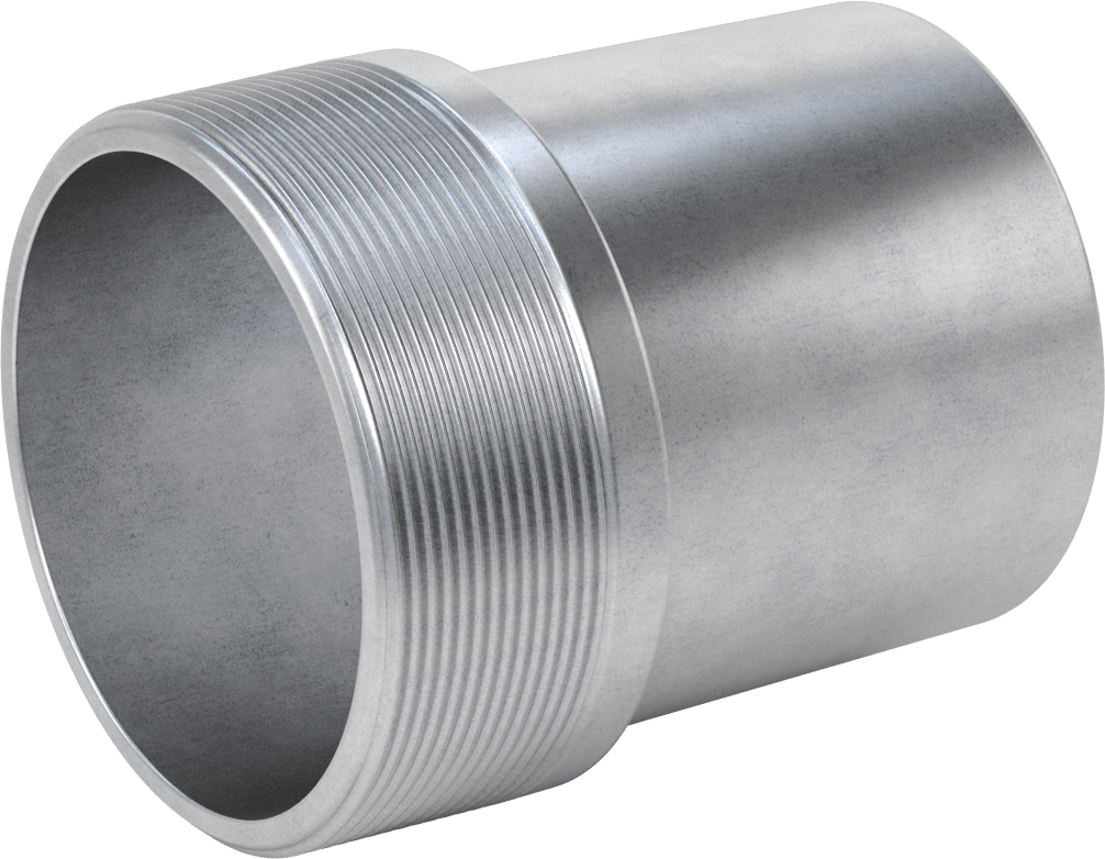 Çelik Boru için Vakum Bağlantı Parçası, 5" Boru Dış Çapı x 5 NPT Erkek için Adaptör, Galvanizli Çelik