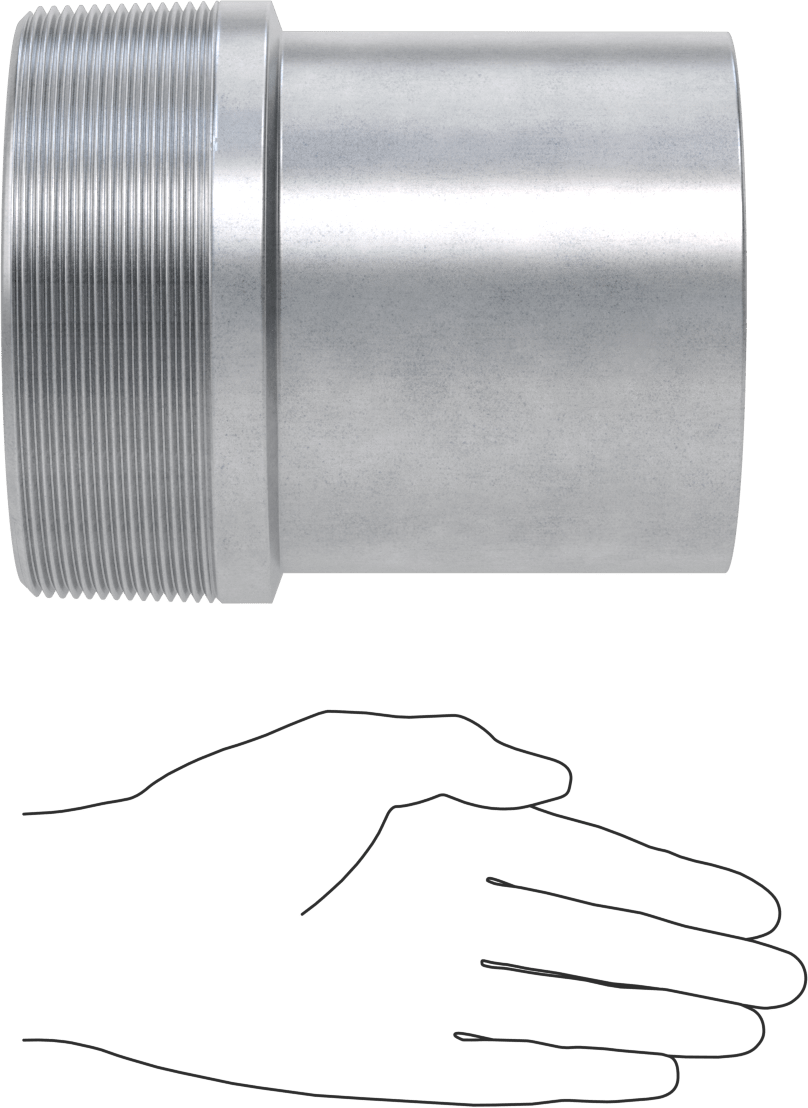 Çelik Boru için Vakum Bağlantı Parçası, 5" Boru Dış Çapı x 5 NPT Erkek için Adaptör, Galvanizli Çelik