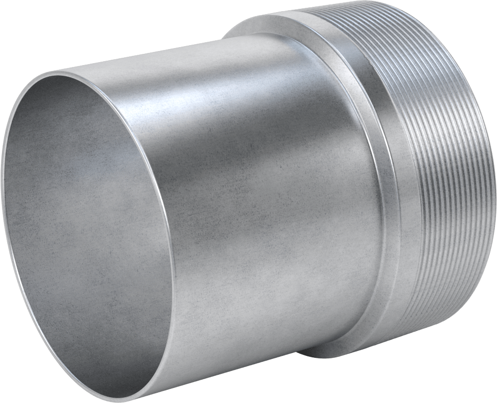 Çelik Boru için Vakum Bağlantı Parçası, 6" Boru Dış Çapı x 6 NPT Erkek için Adaptör, Galvanizli Çelik