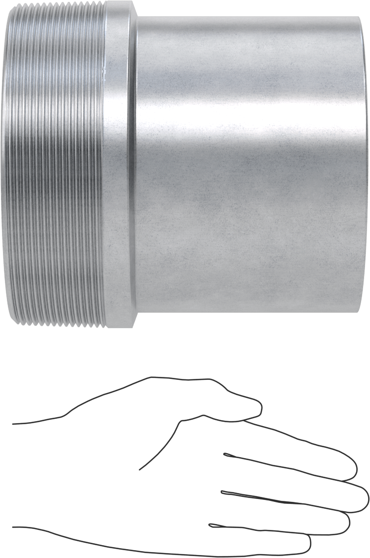Çelik Boru için Vakum Bağlantı Parçası, 6" Boru Dış Çapı x 6 NPT Erkek için Adaptör, Galvanizli Çelik
