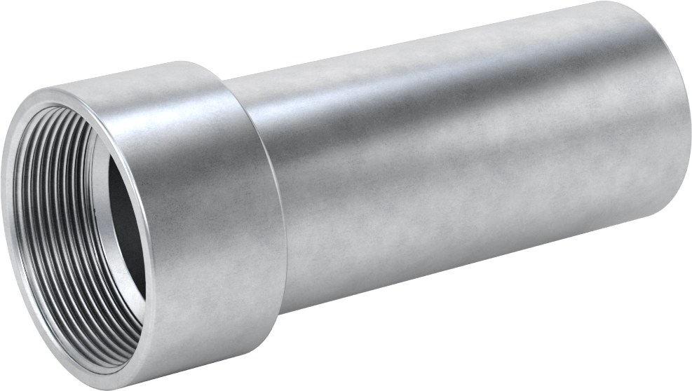 Çelik Boru için Vakum Bağlantı Parçası, 2-1/8" Boru Dış Çapı x 2 NPT Dişi için Adaptör, Galvanizli Çelik