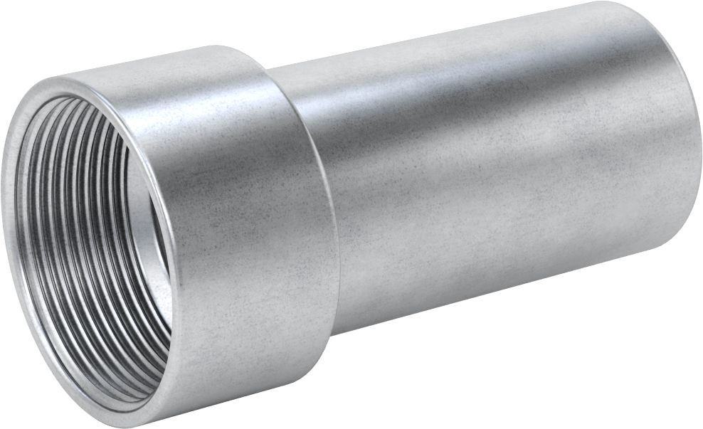 Çelik Boru için Vakum Bağlantı Parçası, 2-1/2" boru x 2-1/2 NPT dişi için adaptör, Galvanizli Çelik
