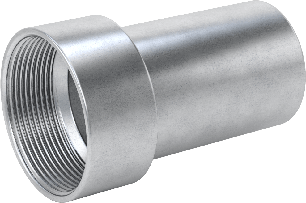 Çelik Boru için Vakum Bağlantı Parçası, 3" Dış Çaplı Boru x 3 NPT Dişi için Adaptör, Galvanizli Çelik