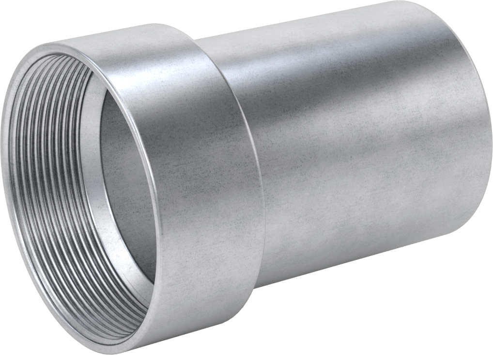 Çelik Boru için Vakum Bağlantı Parçası, 4" Boru Dış Çapı x 4 NPT Dişi için Adaptör, Galvanizli Çelik