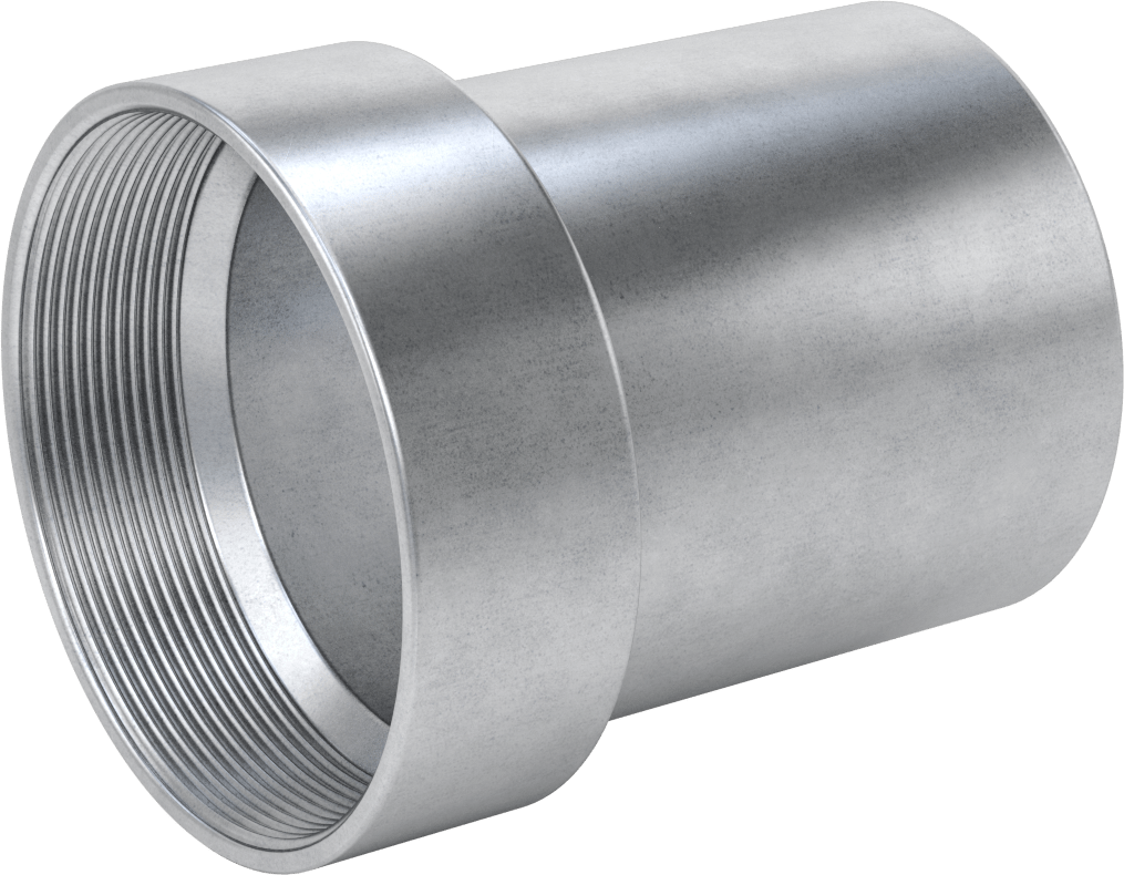 Çelik Boru için Vakum Bağlantı Parçası, 5" Dış Çaplı Boru x 5 NPT Dişi için Adaptör, Galvanizli Çelik