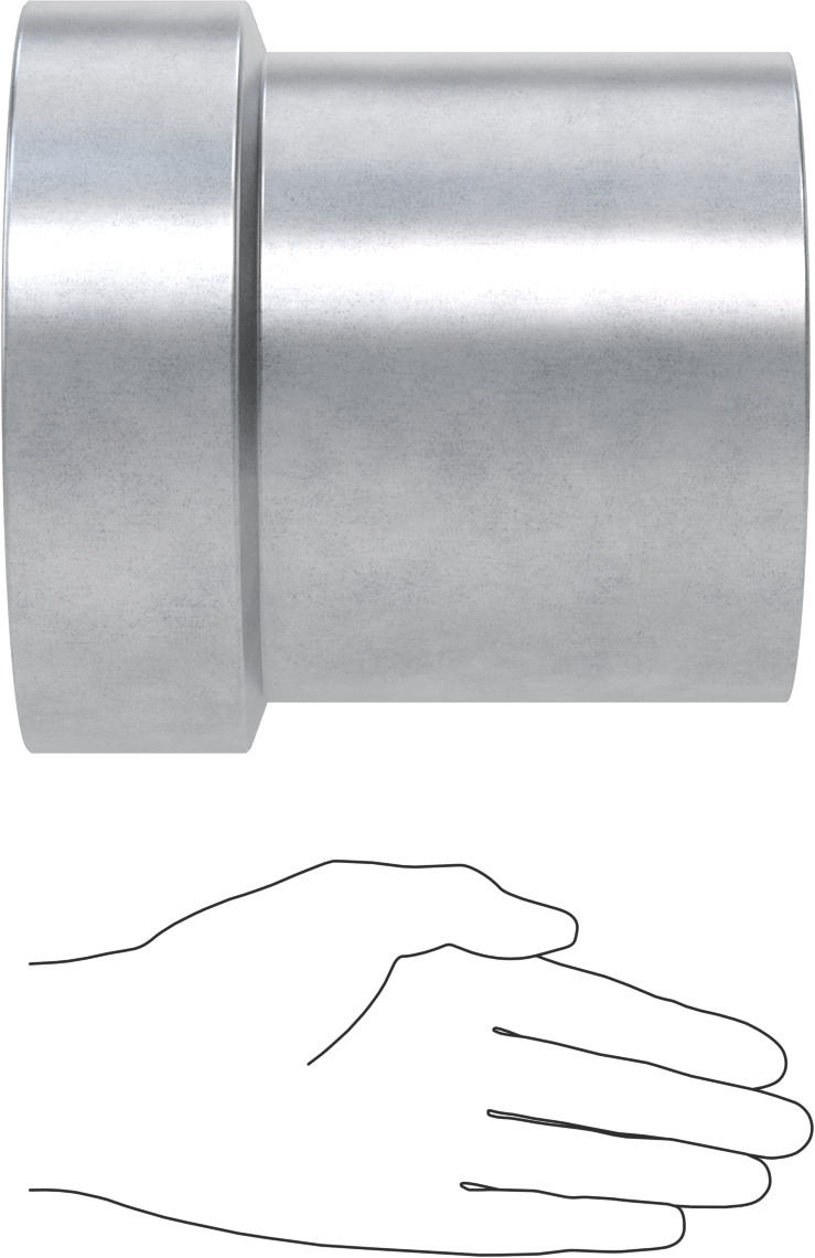 Çelik Boru için Vakum Bağlantı Parçası, 6" Dış Çaplı Boru x 6 NPT Dişi için Adaptör, Galvanizli Çelik