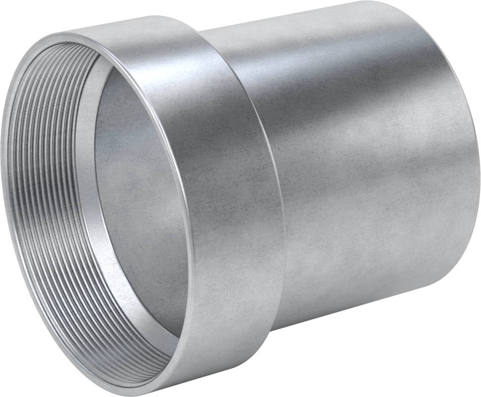 Çelik Boru için Vakum Bağlantı Parçası, 6" Dış Çaplı Boru x 6 NPT Dişi için Adaptör, Galvanizli Çelik