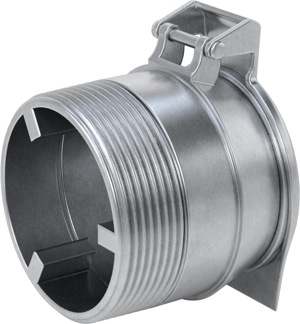 Çelik Boru için Vakum Bağlantı Parçası, 1-1/2" Boru x 2 NPT için Çinko Kaplamalı Çelik Kapaklı Adaptör