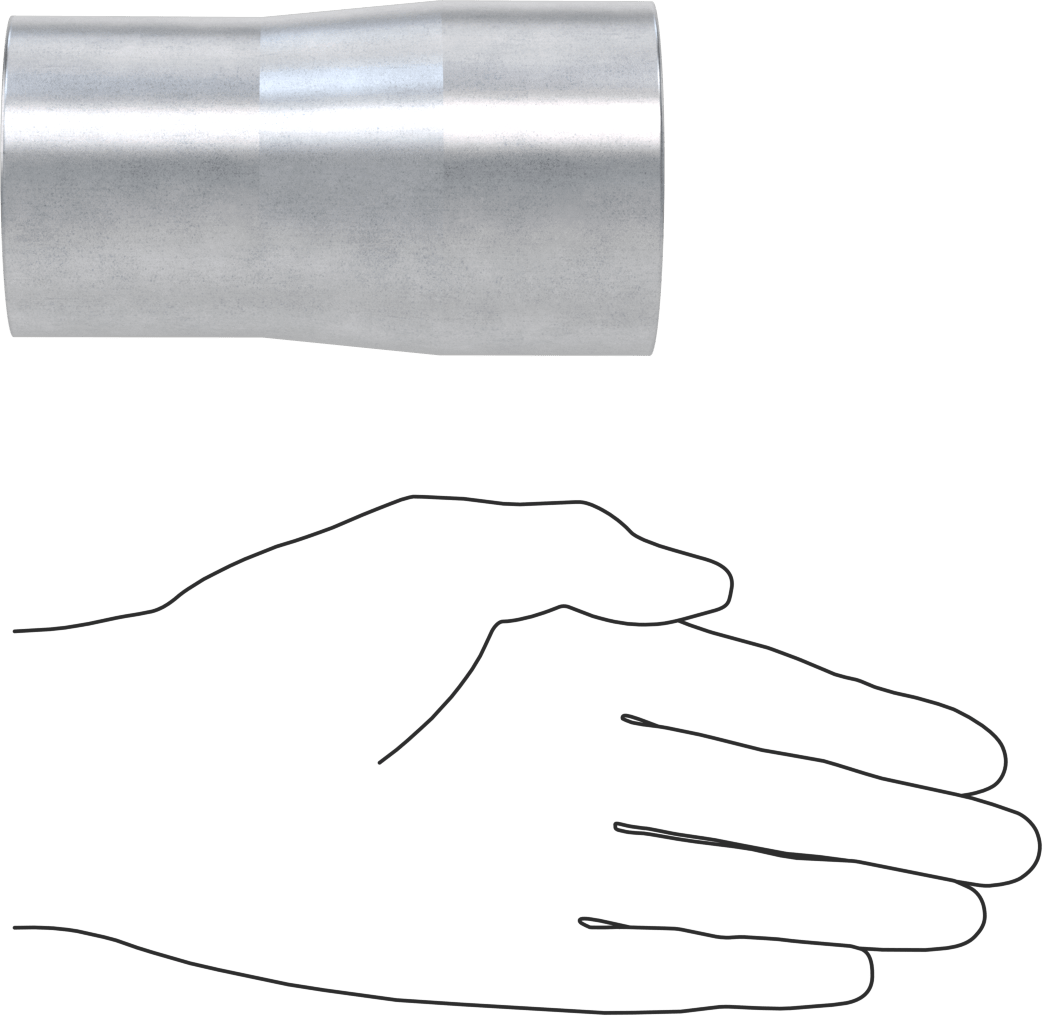 Çelik Boru için Vakum Bağlantı Parçası, 2-1/2“ x 2-1/8” Boru Dış Çapı için Redüktör, Galvanizli Çelik