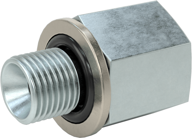 Kompakt Aşırı Basınçlı Çelik Boru Bağlantı Elemanı, Düz Adaptör, 1/8 NPT Dişi x 1/8 BSPP Erkek