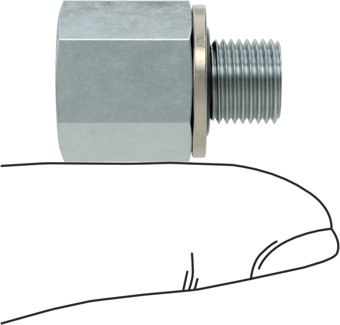 Kompakt Aşırı Basınçlı Çelik Boru Bağlantı Elemanı, Düz Adaptör, 1/8 NPT Dişi x 1/8 BSPP Erkek