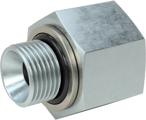 Kompakt Aşırı Basınçlı Çelik Boru Bağlantı Elemanı, Düz Adaptör, 3/8 NPT Dişi x 3/8 BSPP Erkek