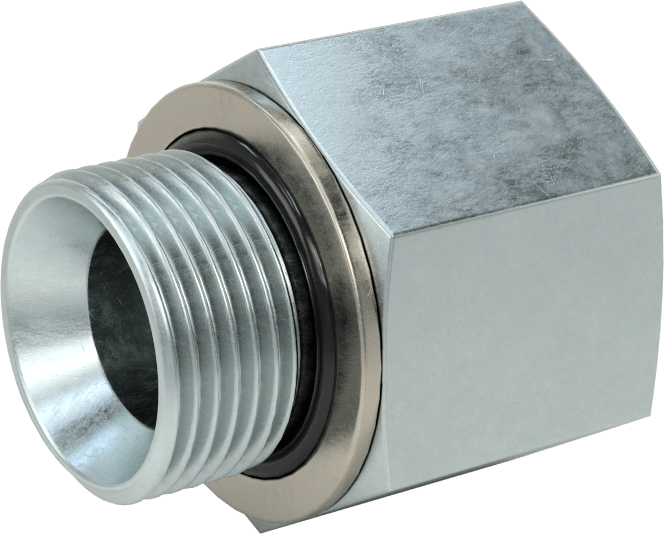 Kompakt Aşırı Basınçlı Çelik Boru Bağlantı Elemanı, Düz Adaptör, 3/4 NPT Dişi x 3/4 BSPP Erkek