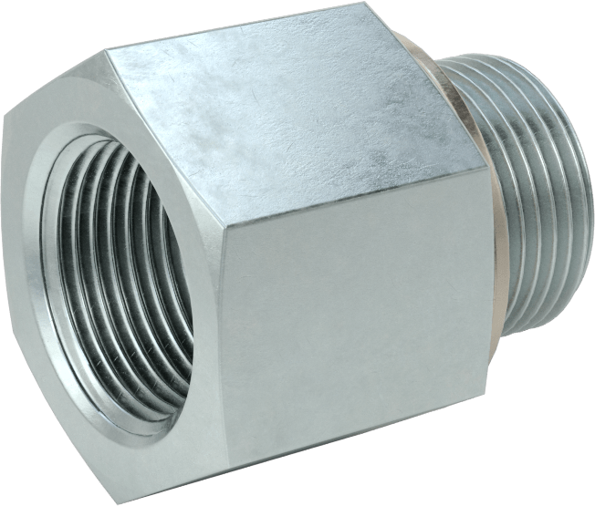 Kompakt Aşırı Basınçlı Çelik Boru Bağlantı Elemanı, Düz Adaptör, 3/4 NPT Dişi x 3/4 BSPP Erkek