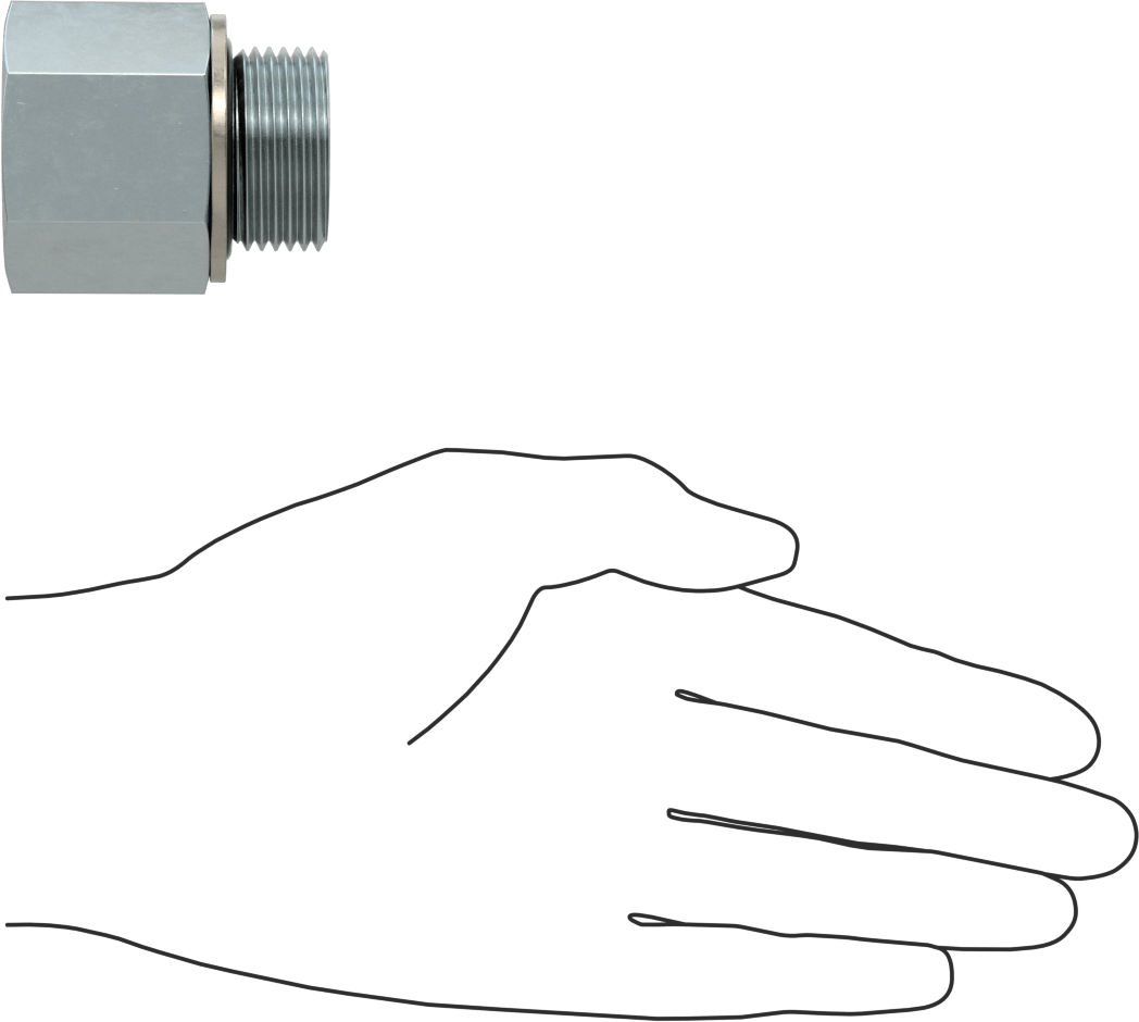 Kompakt Aşırı Basınçlı Çelik Boru Bağlantı Elemanı, Düz Adaptör, 1 NPT Dişi x 1 BSPP Erkek