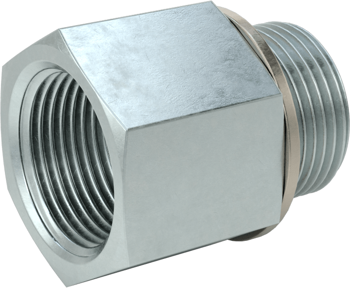 Kompakt Aşırı Basınçlı Çelik Boru Bağlantı Elemanı, Düz Adaptör, 1 NPT Dişi x 1 BSPP Erkek