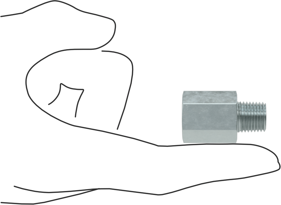 Kompakt Aşırı Basınçlı Çelik Boru Bağlantı Elemanı, Düz Adaptör, 1/4 NPT Dişi x 1/4 BSPT Erkek