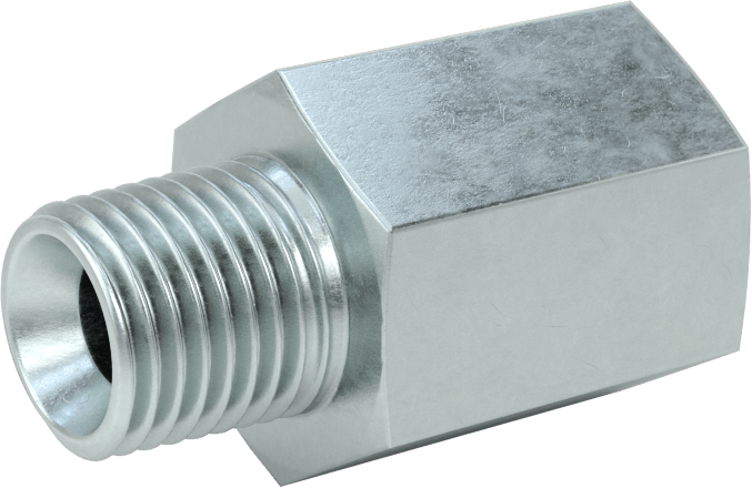 Kompakt Aşırı Basınçlı Çelik Boru Bağlantı Elemanı, Düz Adaptör, 1/4 NPT Dişi x 1/4 BSPT Erkek