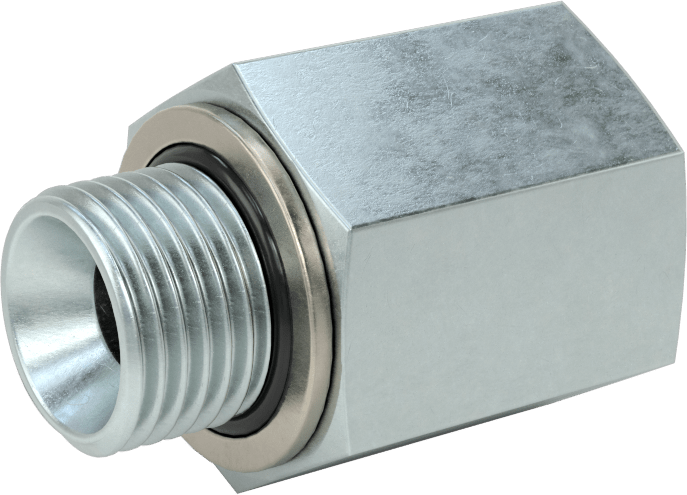 Kompakt Aşırı Basınçlı Çelik Boru Bağlantı Elemanı, Adaptör, 3/8 NPT Dişi, M16 x 1,50 mm Erkek Diş
