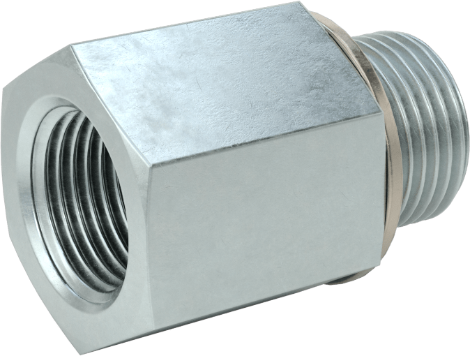 Kompakt Aşırı Basınçlı Çelik Boru Bağlantı Elemanı, Adaptör, 3/8 NPT Dişi, M18 x 1,50 mm Erkek Diş