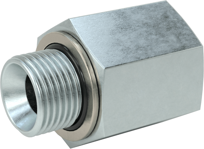 Kompakt Aşırı Basınçlı Çelik Boru Bağlantı Elemanı, Adaptör, 1/2 NPT Dişi, M18 x 1,50 mm Erkek Diş