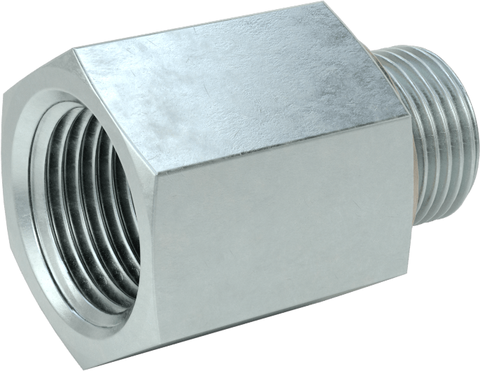 Kompakt Aşırı Basınçlı Çelik Boru Bağlantı Elemanı, Adaptör, 1/2 NPT Dişi, M18 x 1,50 mm Erkek Diş